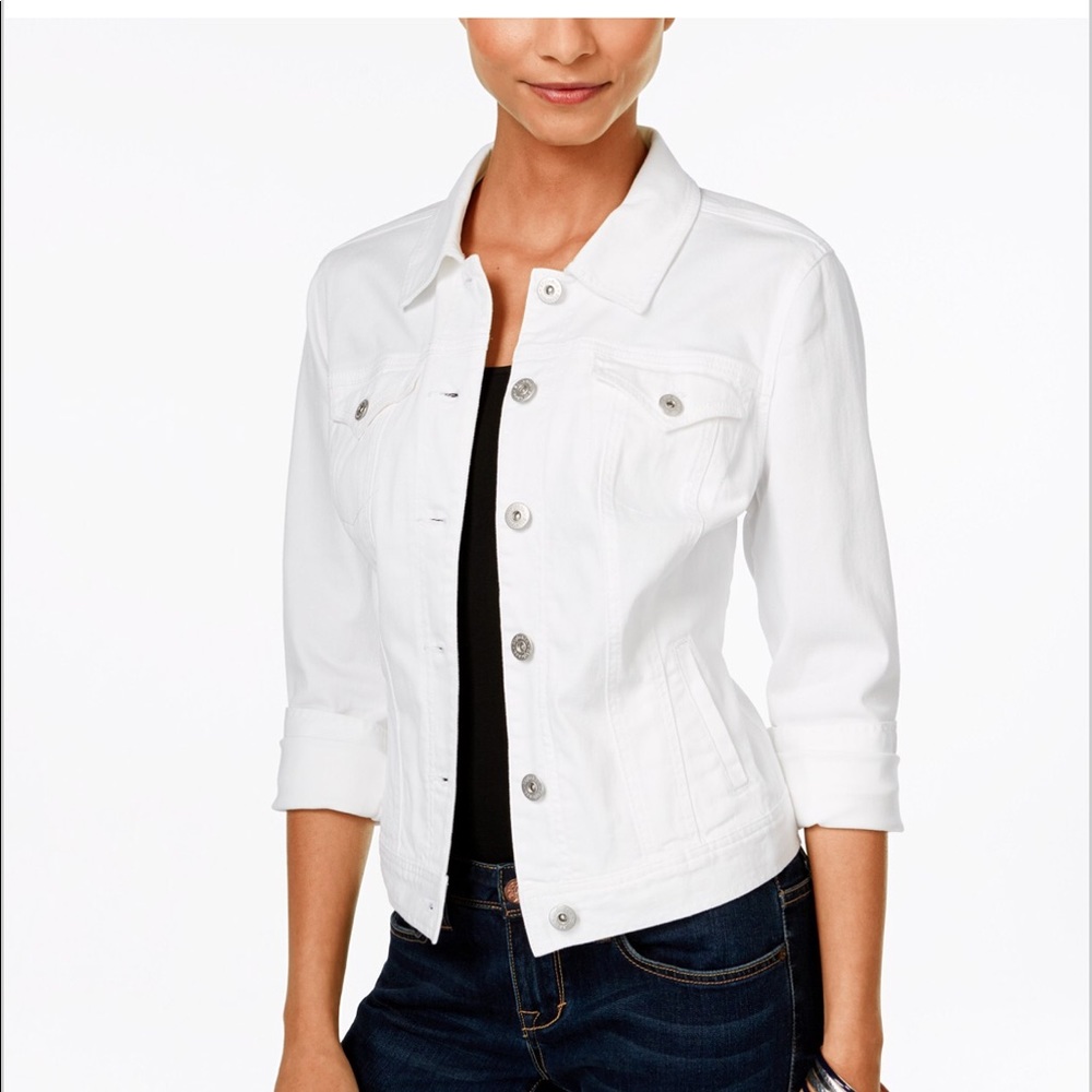 Style & Co. White Denim Jacket NWT Medium